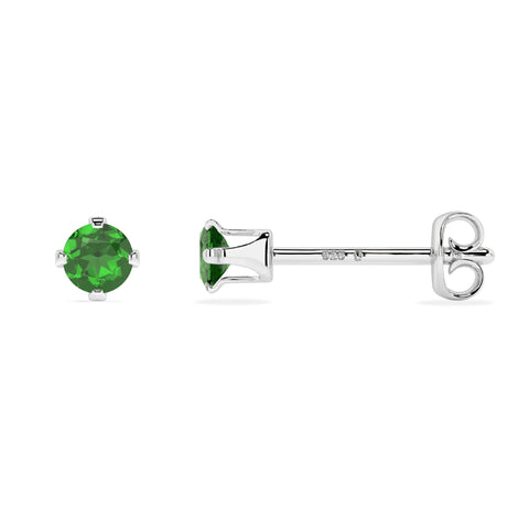 natural chrome diopside round shape stud earrings