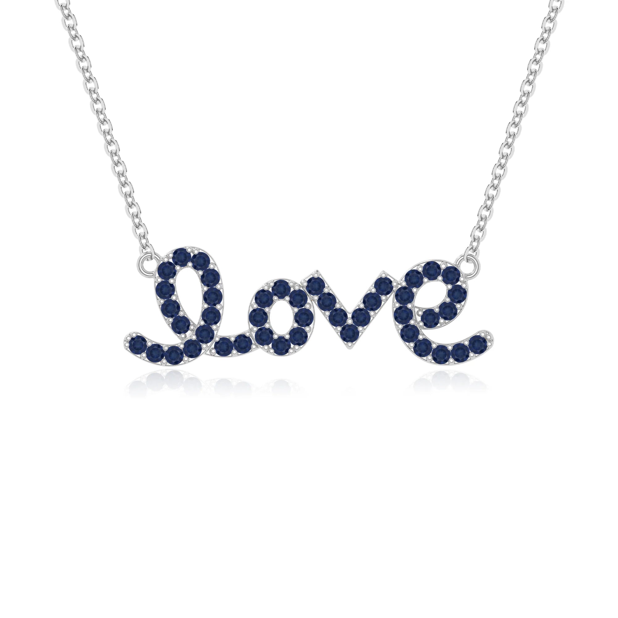 natural blue-sapphire infinity love knot necklaces in sterling silver 