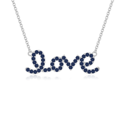 natural blue-sapphire infinity love knot necklaces in sterling silver 