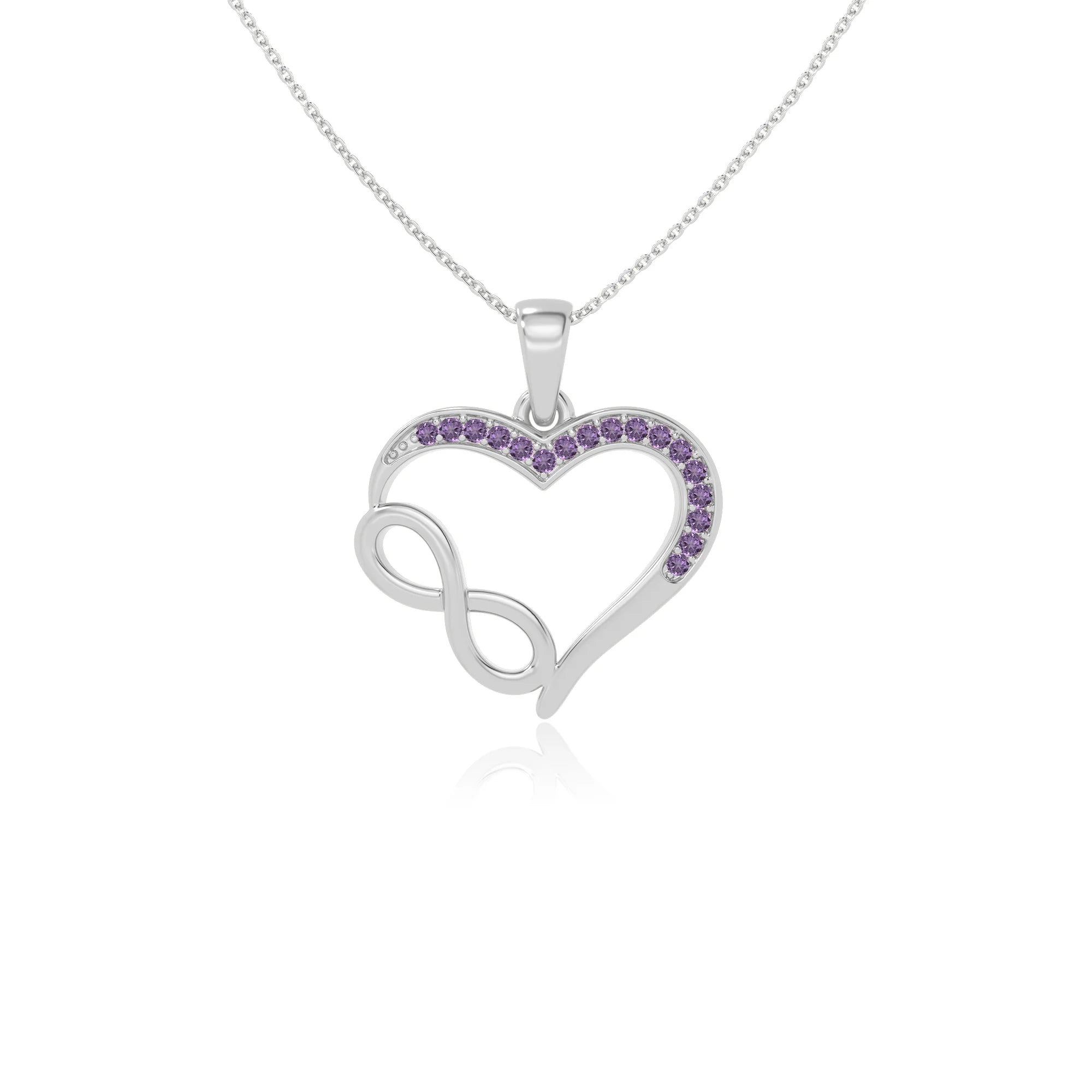 natural amethyst infinity necklaces in sterling silver 