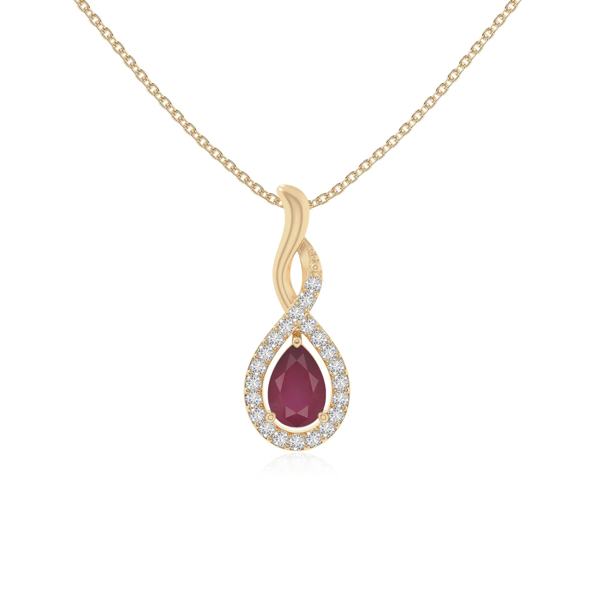 natural ruby infinity necklaces in yellow gold vermeil 