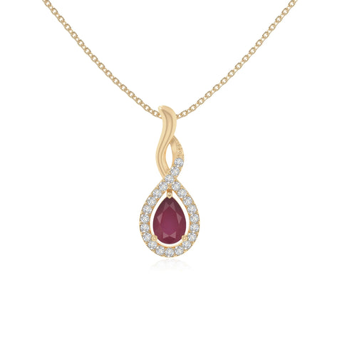 natural ruby infinity necklaces in yellow gold vermeil 