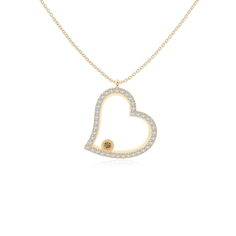 natural citrine heart necklaces in yellow gold vermeil 