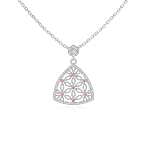 natural pink-tourmaline infinity love knot necklaces in sterling silver 