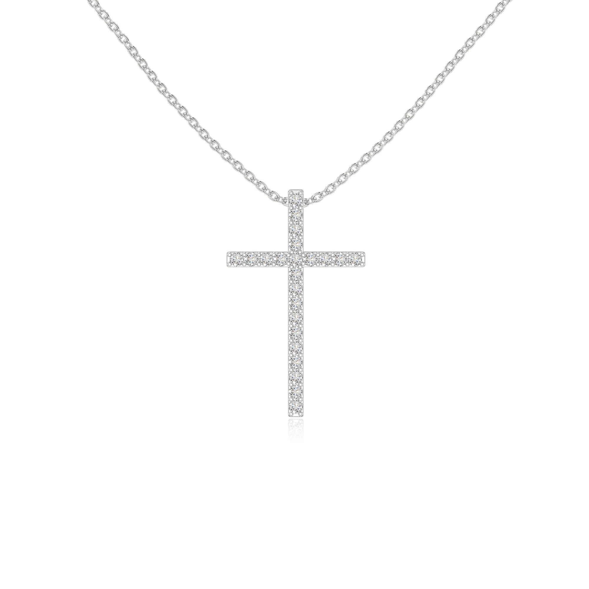 moissanite cross necklaces in sterling silver 