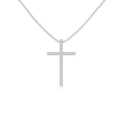 moissanite cross necklaces in sterling silver 