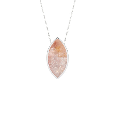 natural rose-quartz marquise shape pendant necklace