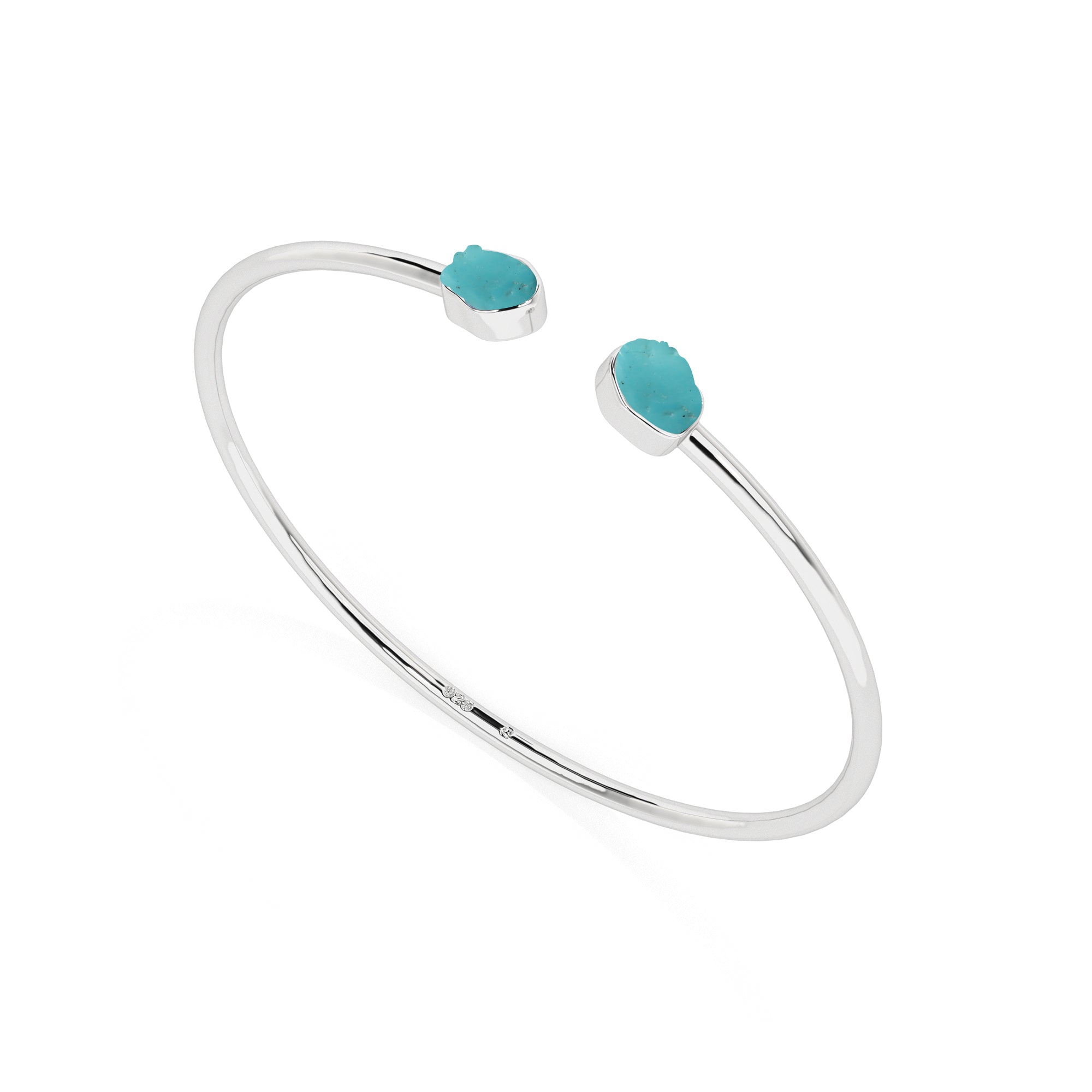 natural turquoise rough shape twister bracelet