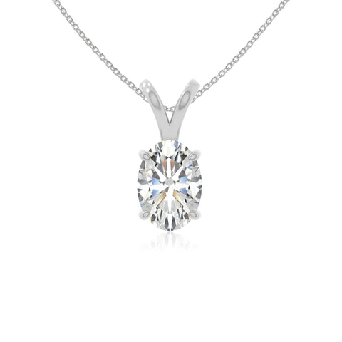 moissanite v-bale solitaire necklaces in sterling silver 