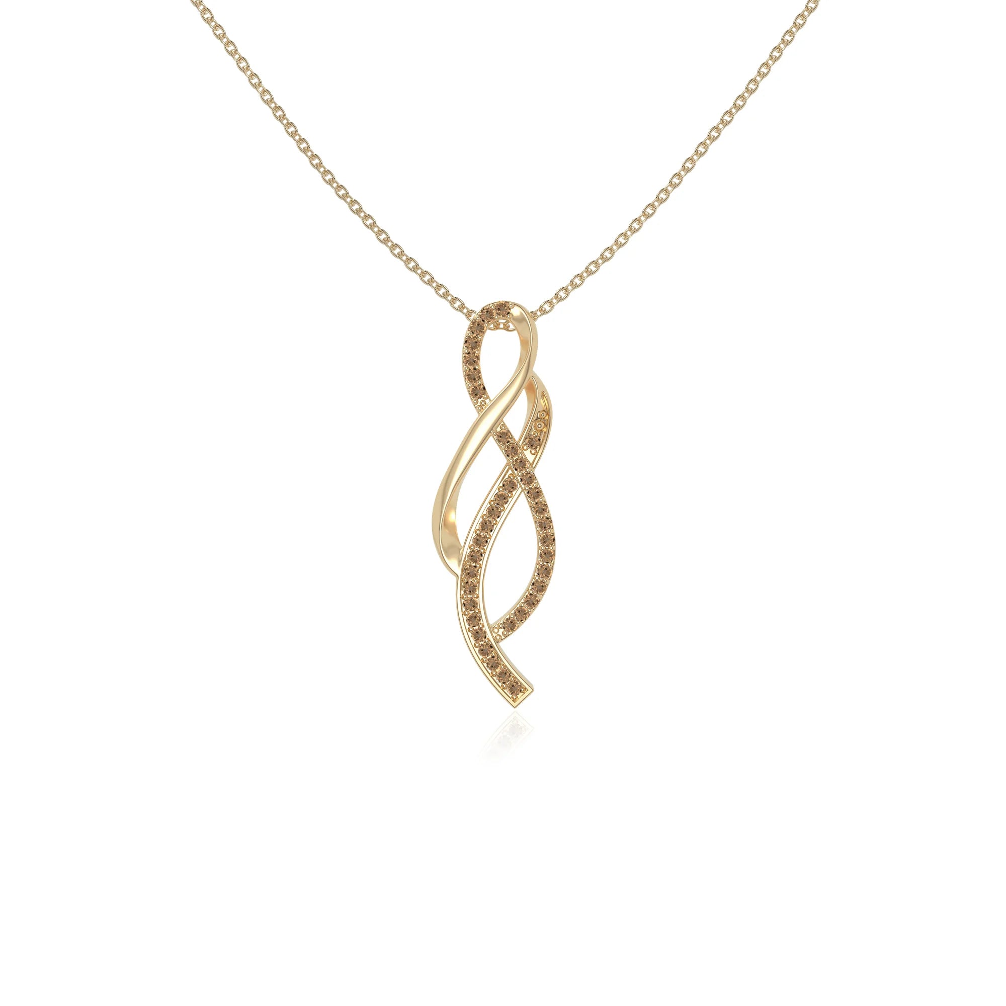natural citrine infinity necklaces in yellow gold vermeil 