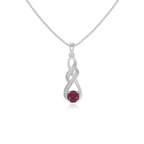 natural ruby infinity necklaces in sterling silver 