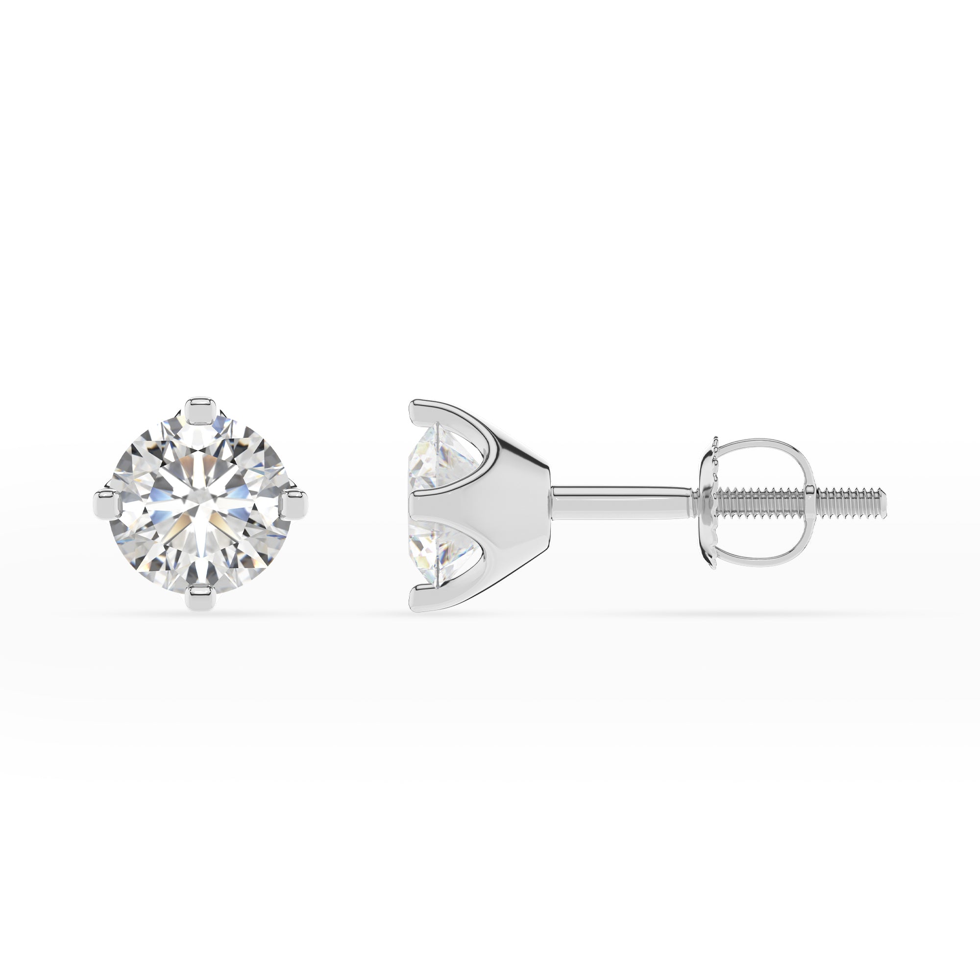 lab grown moissanite round stud earrings 