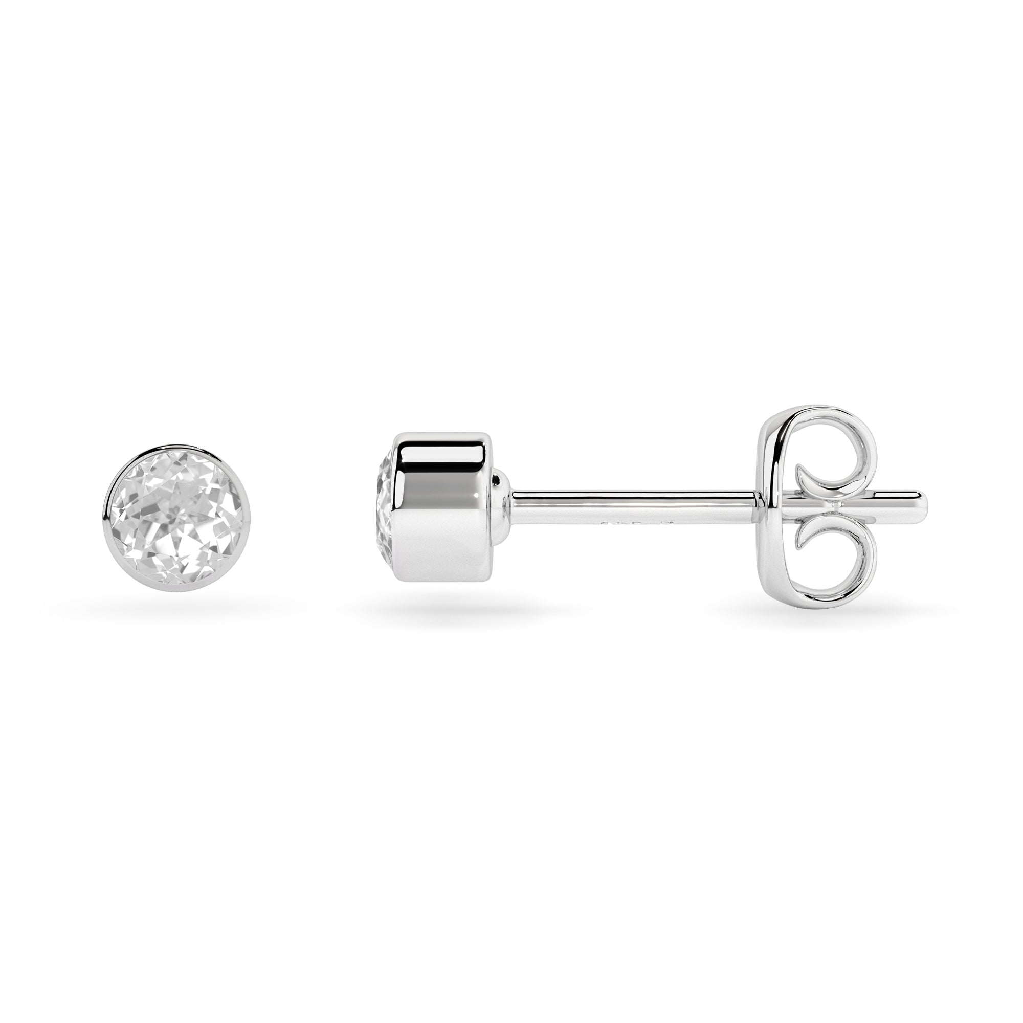 natural white topaz round shape stud earrings