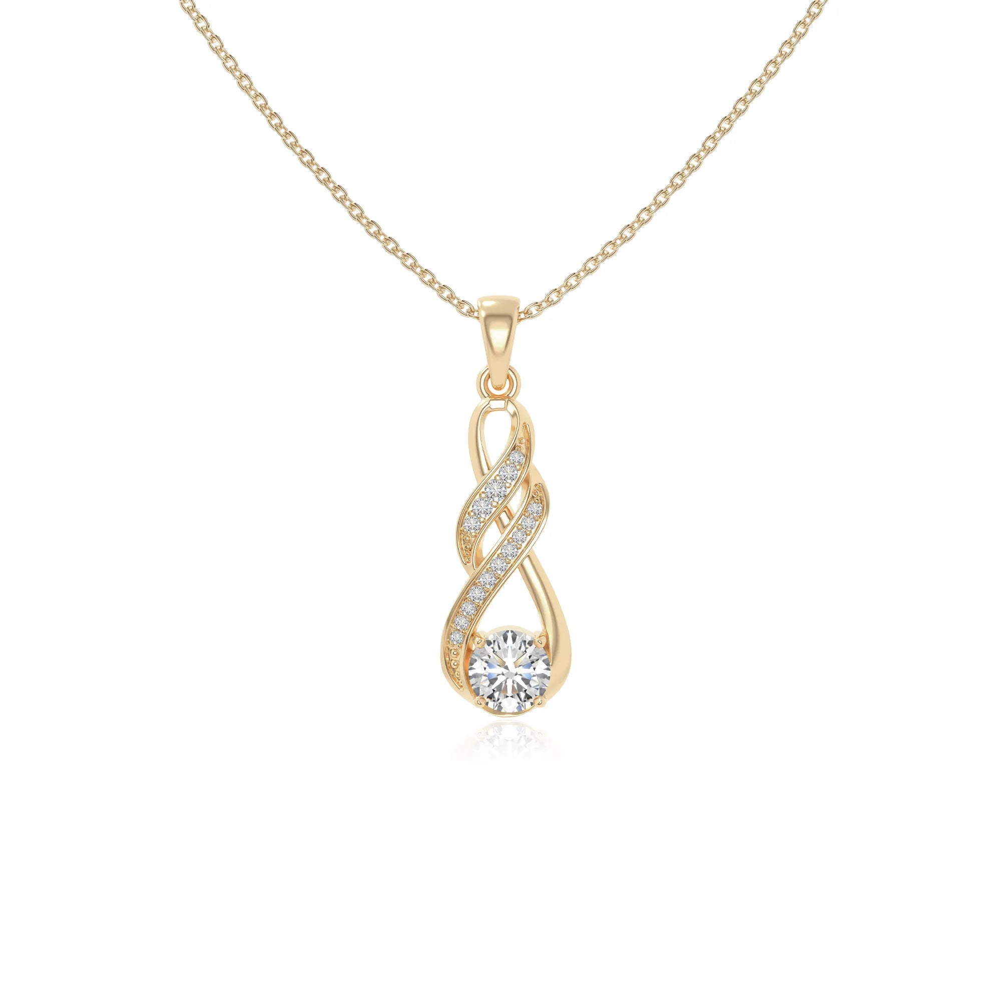 moissanite infinity necklaces in yellow gold vermeil 