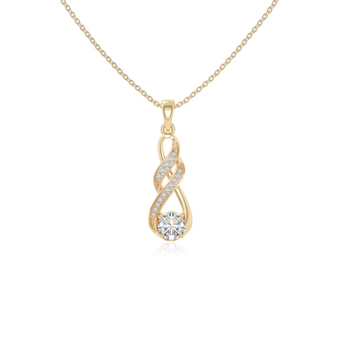 moissanite infinity necklaces in yellow gold vermeil 