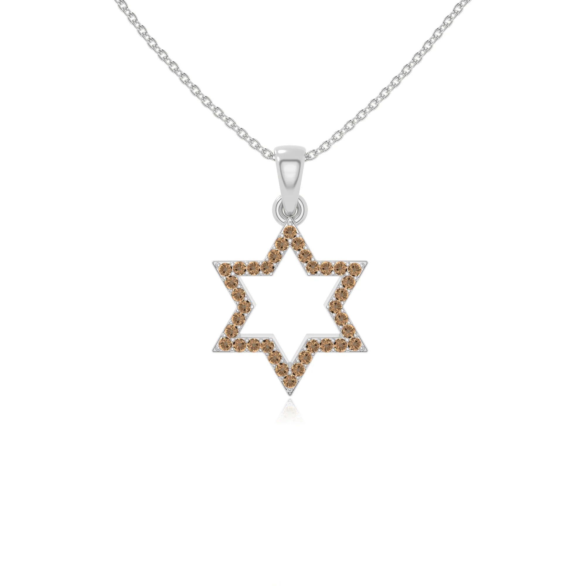 natural citrine star of david necklaces in sterling silver 