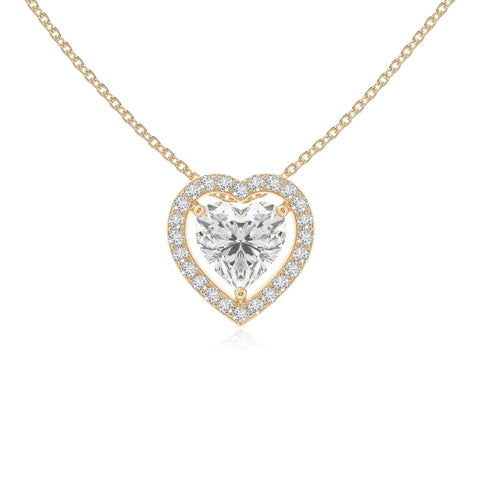 moissanite solitaire halo necklaces in yellow gold vermeil 