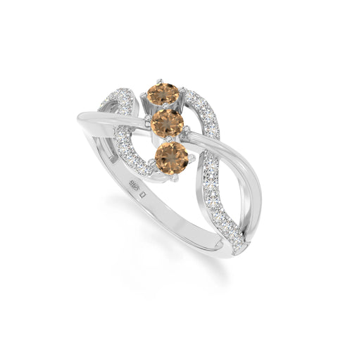 natural citrine infinity promise rings in sterling silver 