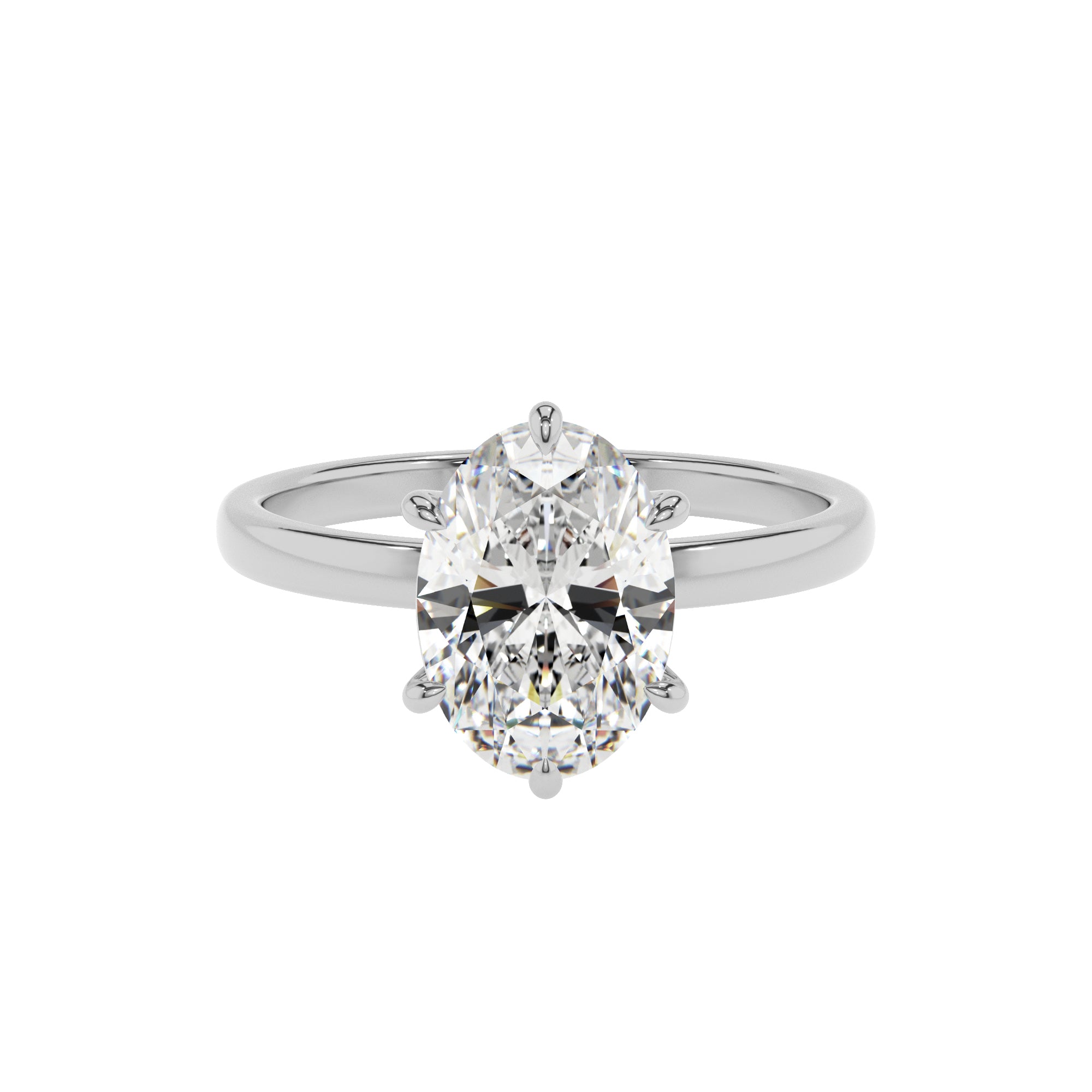 lab-grown moissanite oval solitaire engagement ring