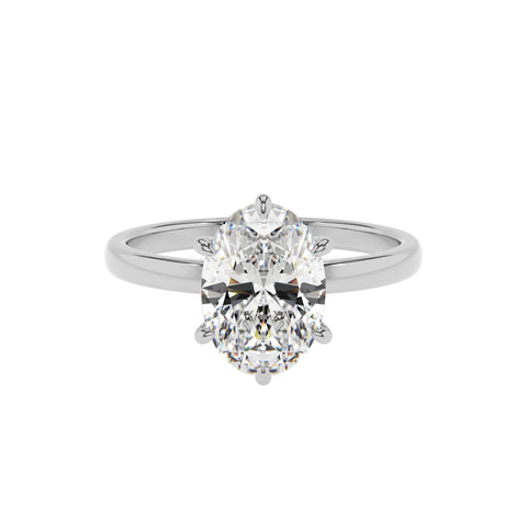 lab-grown moissanite oval solitaire engagement ring