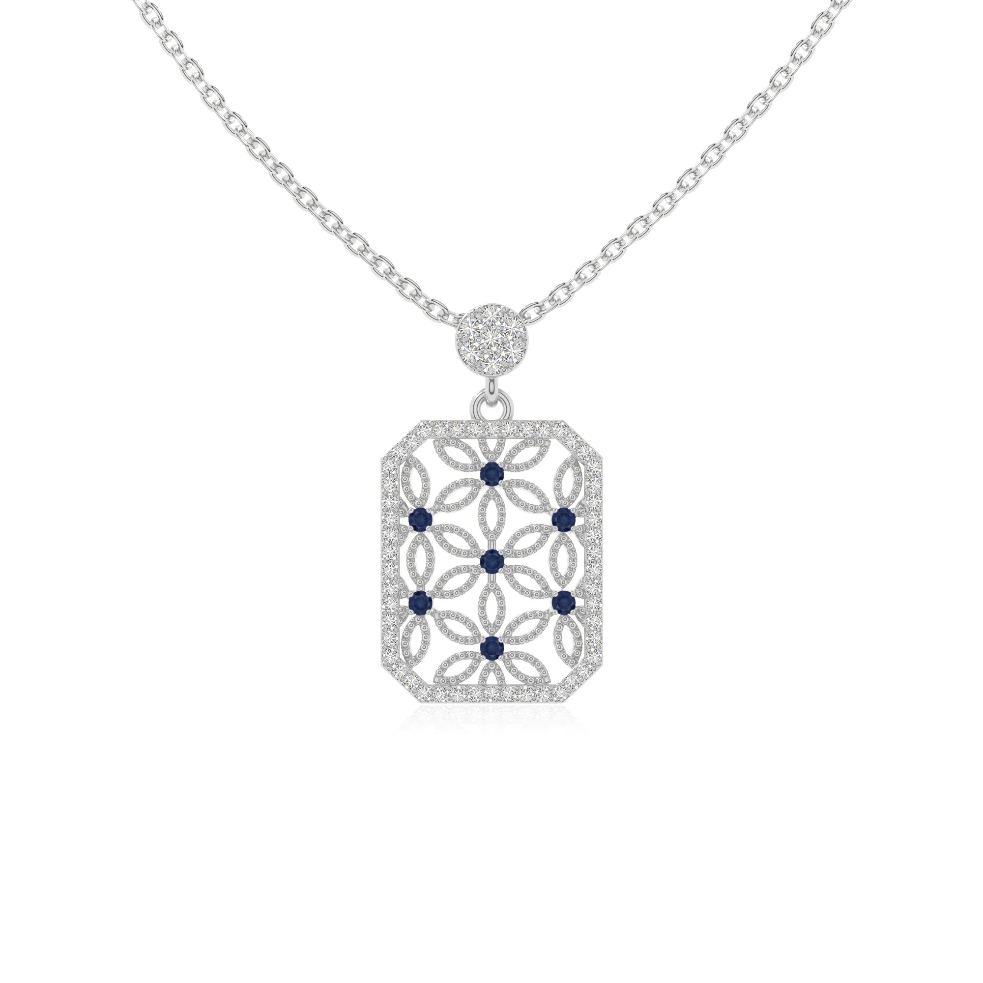 natural blue-sapphire infinity love knot necklaces in sterling silver 