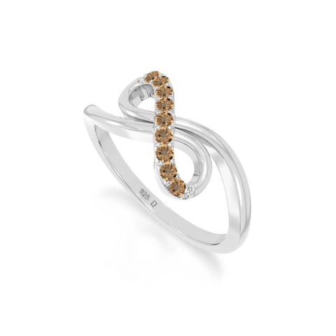 natural citrine infinity promise rings in sterling silver 