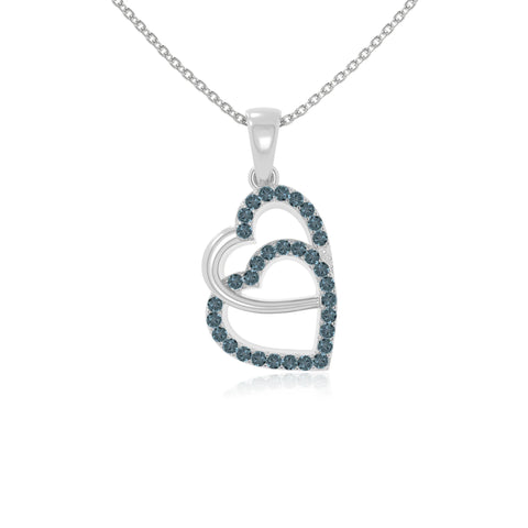 natural london-blue-topaz heart in heart necklaces in sterling silver 