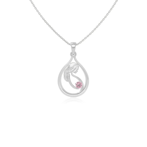 natural pink-tourmaline mom to be necklaces in sterling silver 