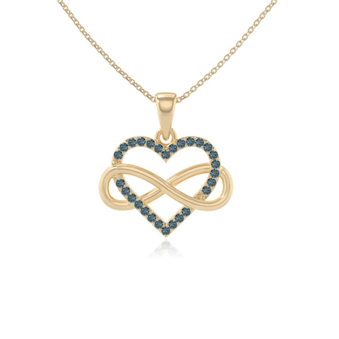 natural london-blue-topaz infinity heart necklaces in yellow gold vermeil 