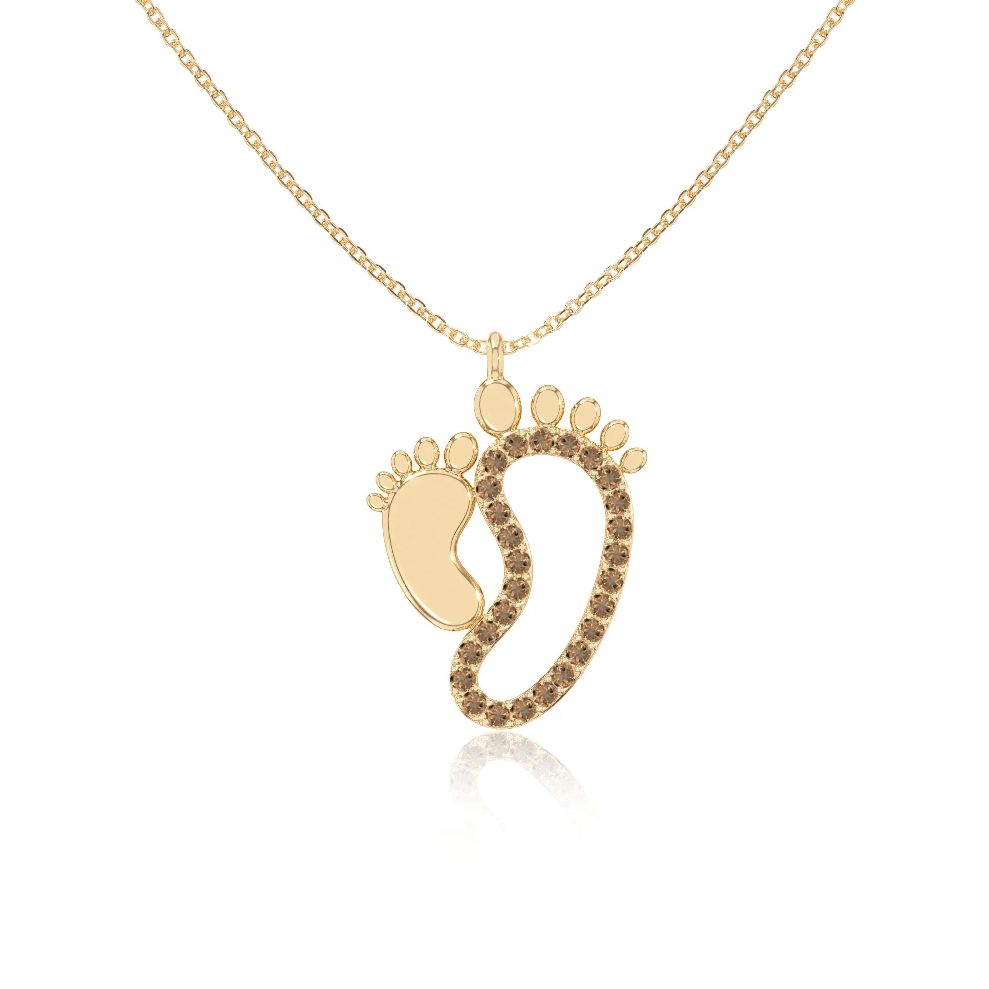 natural citrine mother child necklaces in yellow gold vermeil 