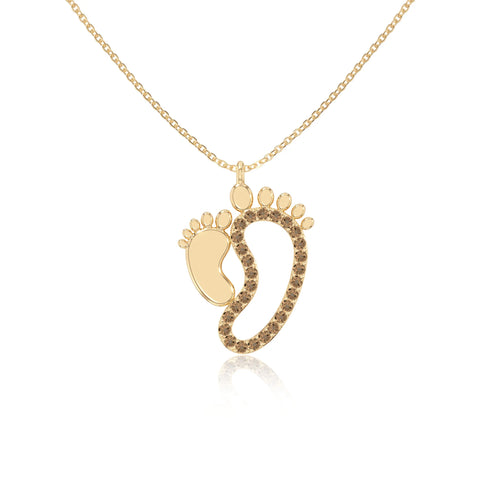 natural citrine mother child necklaces in yellow gold vermeil 