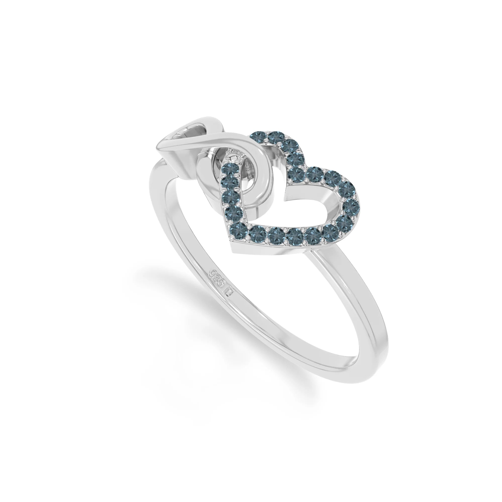 natural london blue topaz infinity heart promise rings in sterling silver 