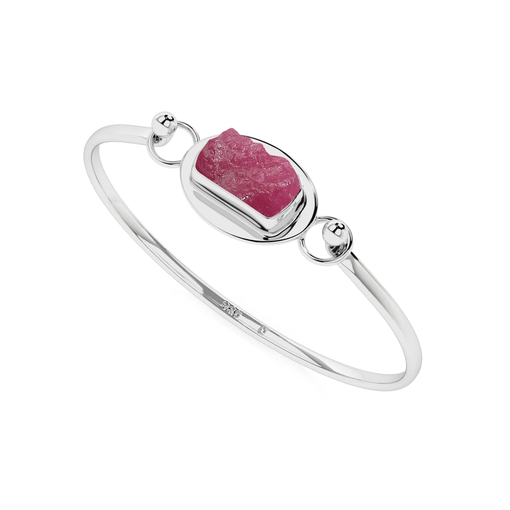 natural ruby rough shape twister bracelet