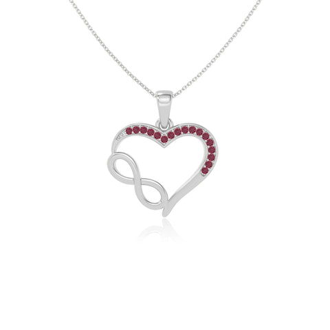 natural ruby infinity necklaces in sterling silver 