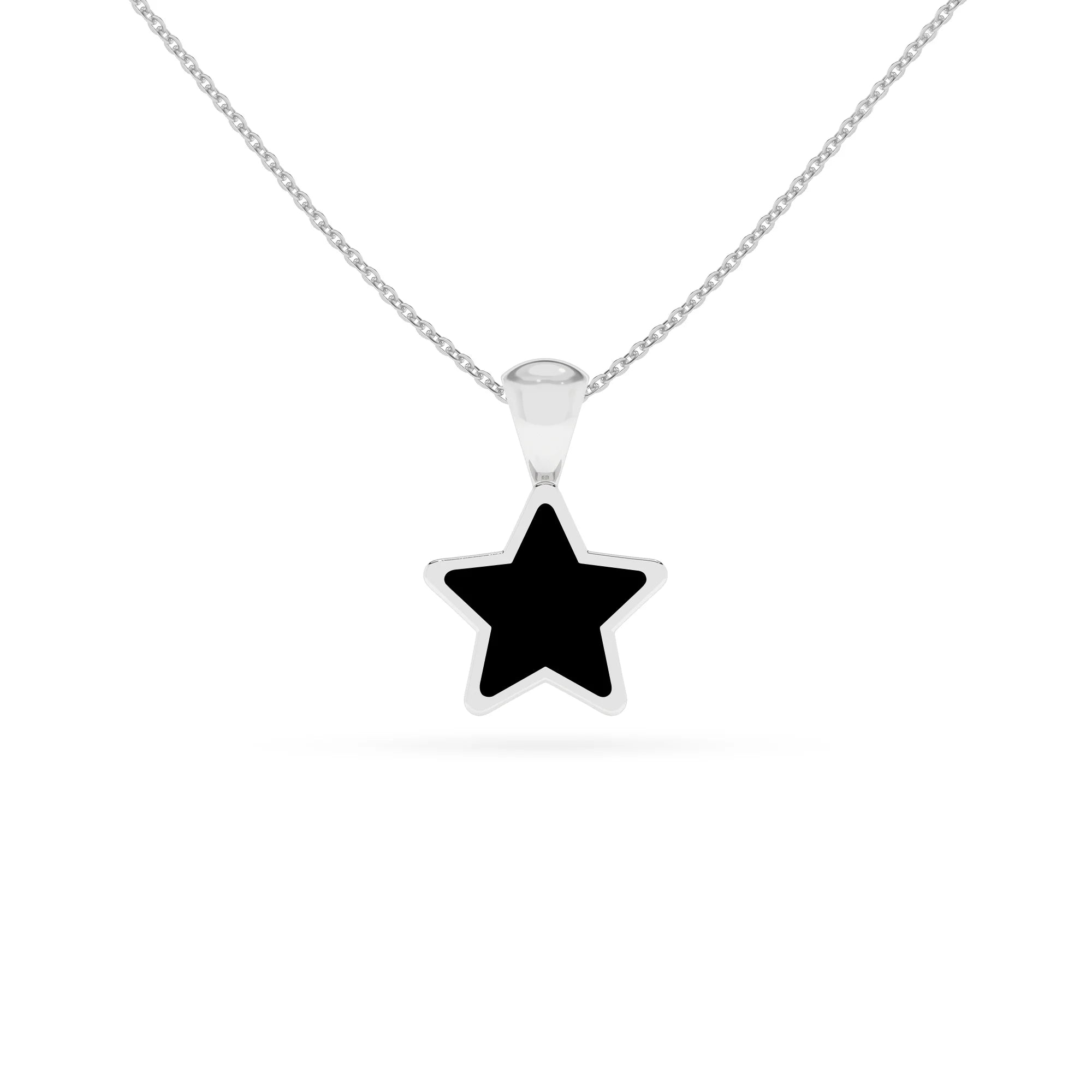 natural black-tourmaline star shape pendant necklace