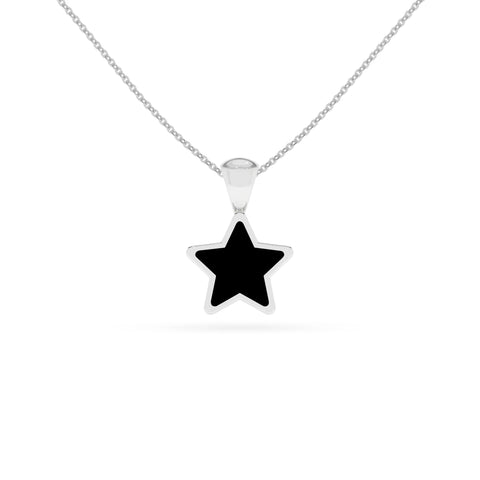 natural black-tourmaline star shape pendant necklace