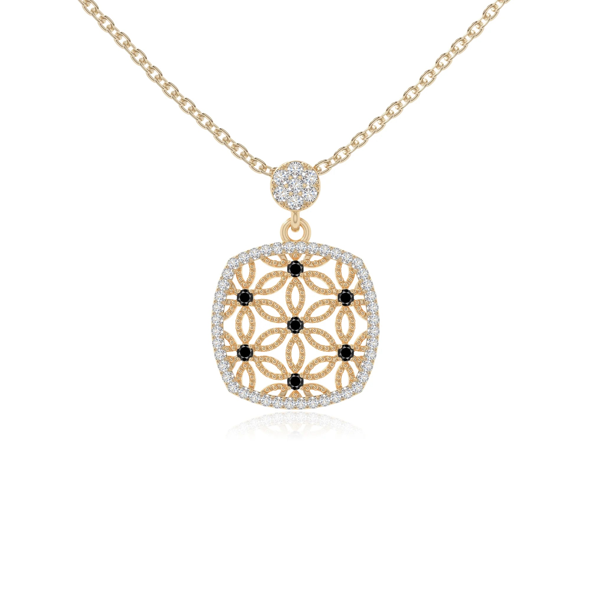 natural black-onyx infinity love knot necklaces in yellow gold vermeil 