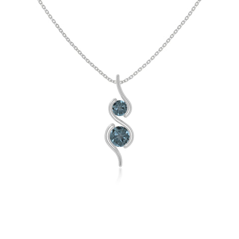 natural london-blue-topaz 2 stone infinity necklaces in sterling silver 