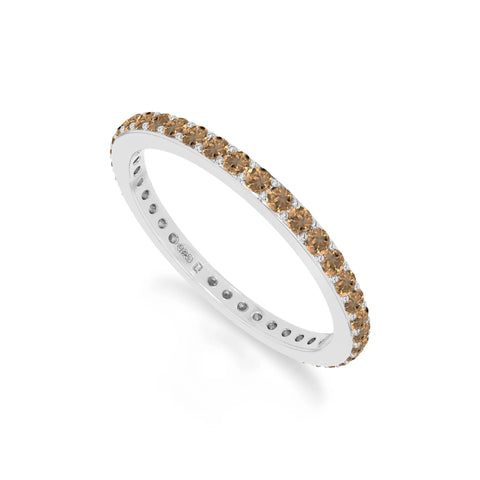 natural citrine eternity band rings in sterling silver 