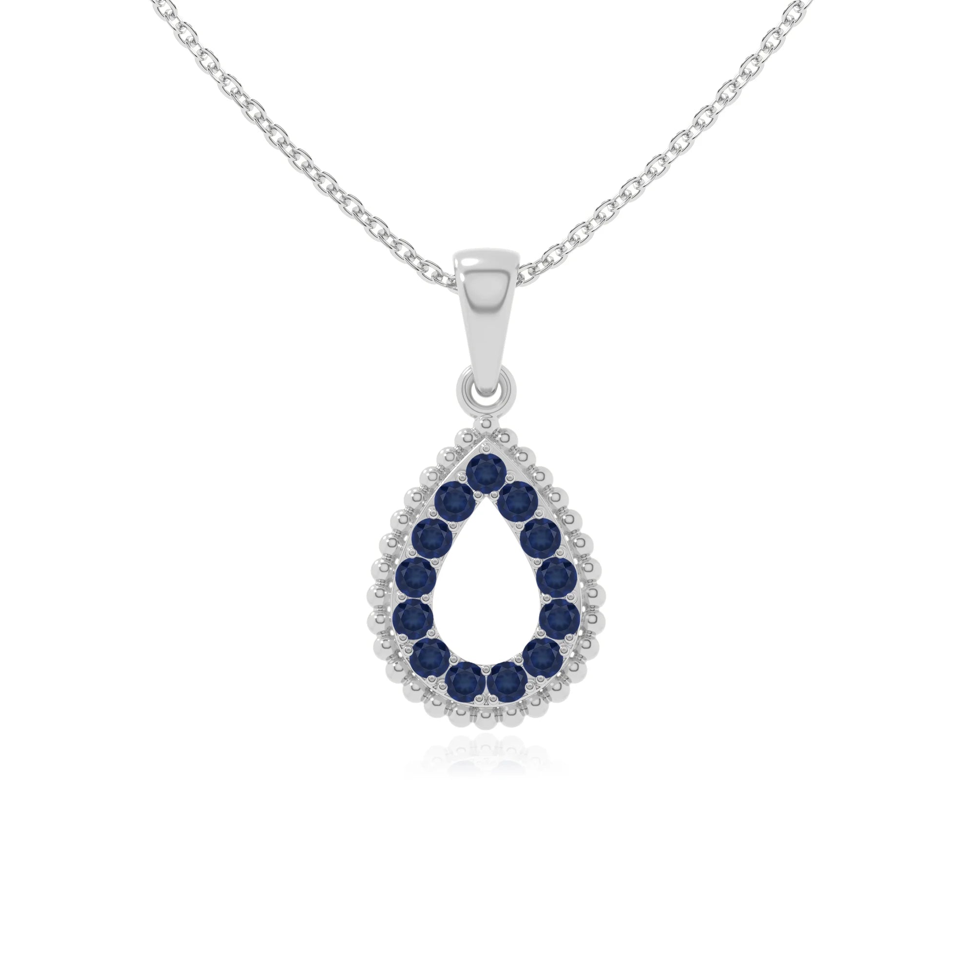 natural blue-sapphire infinity love knot necklaces in sterling silver 