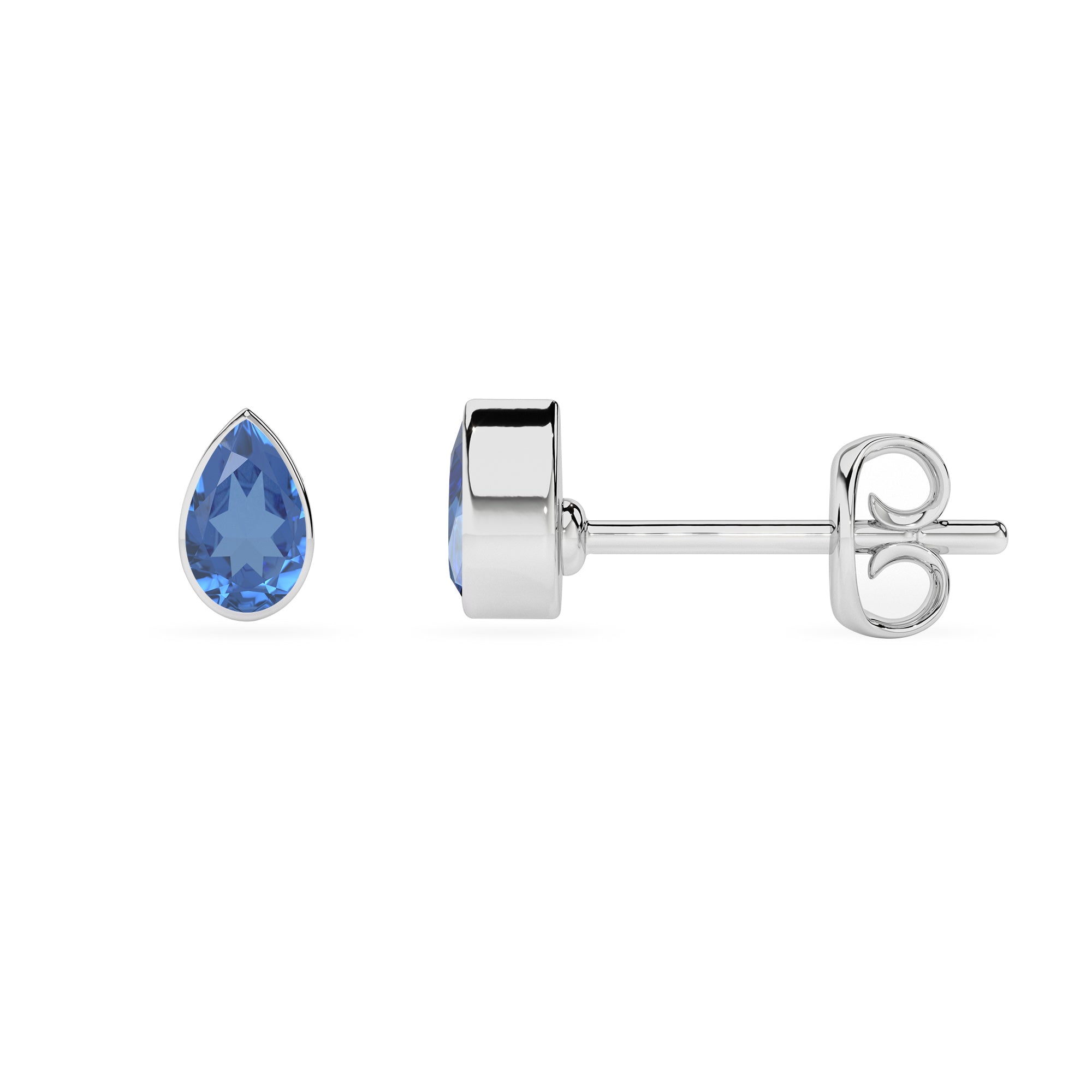 natural kyanite pear shape stud earrings