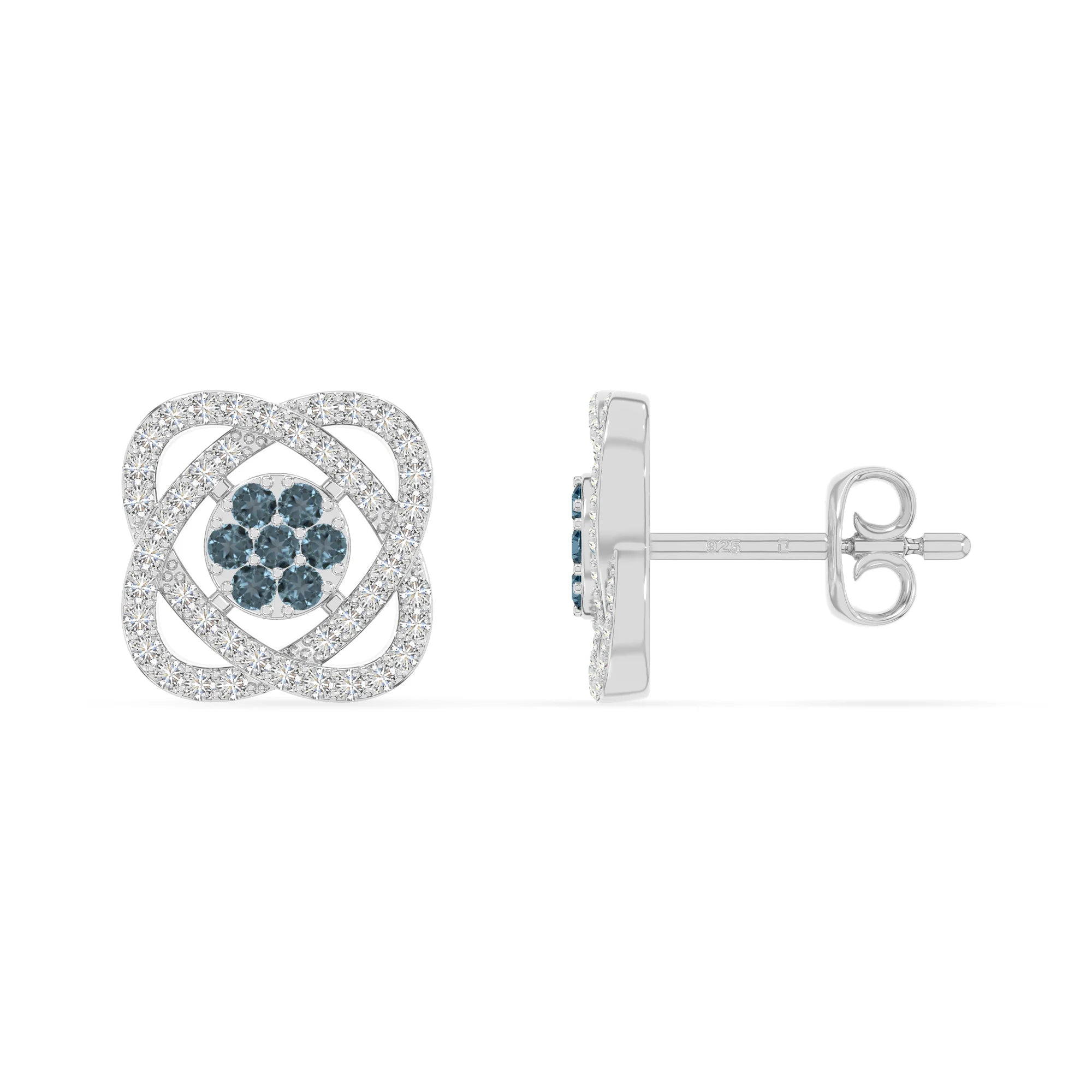 natural london-blue-topaz inner power stud earrings in sterling silver 