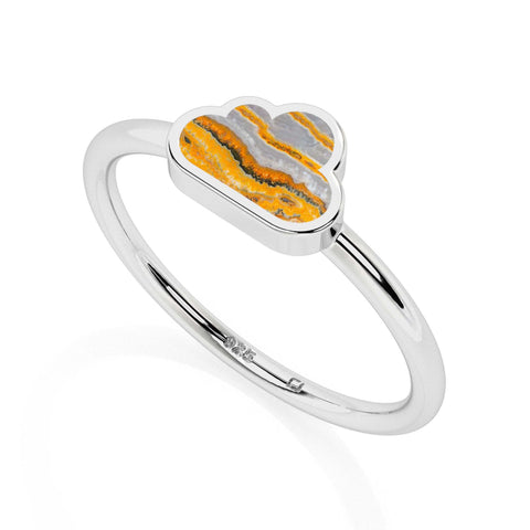 bumble bee cloud shape stackable bezel-set ring