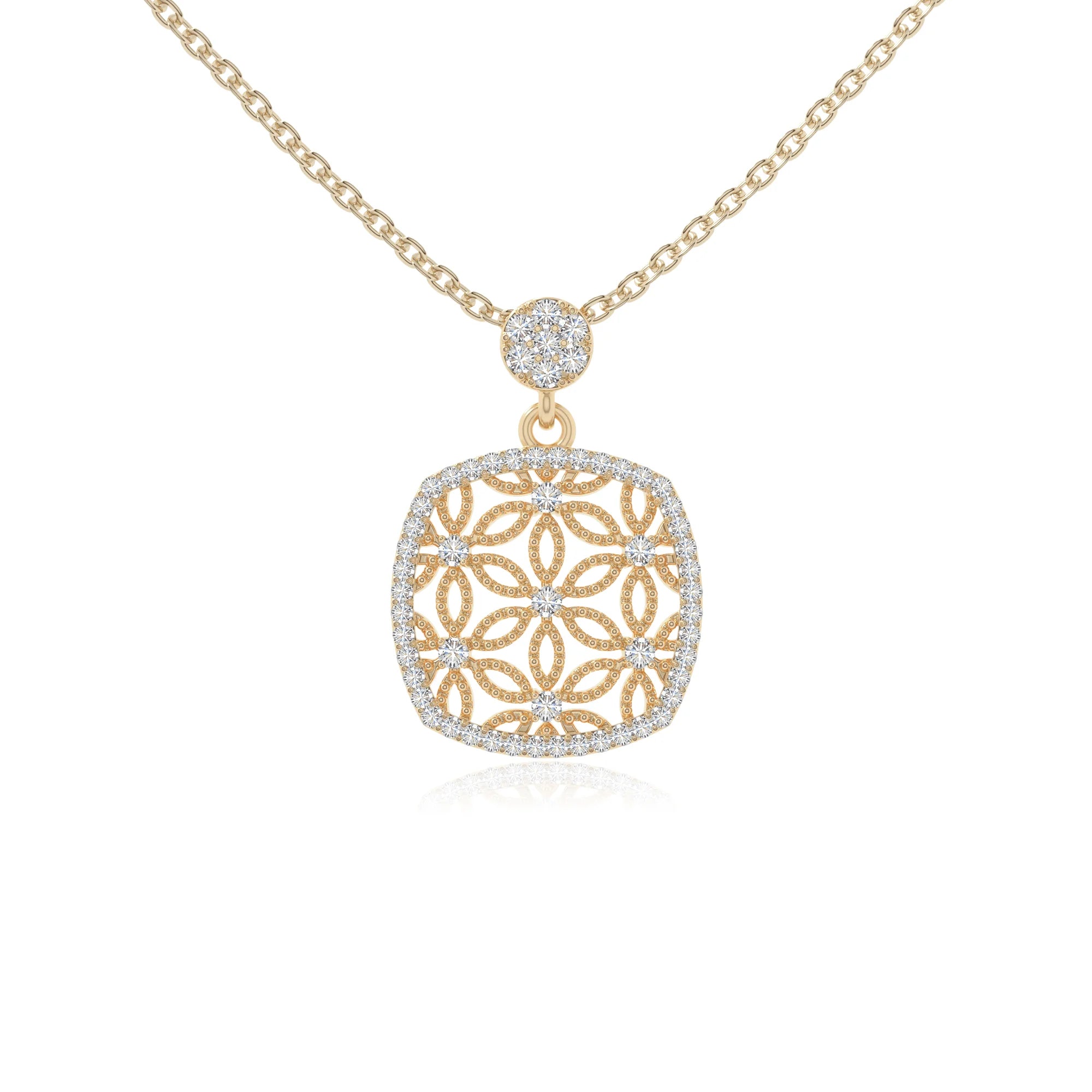 moissanite infinity love knot necklaces in yellow gold vermeil 
