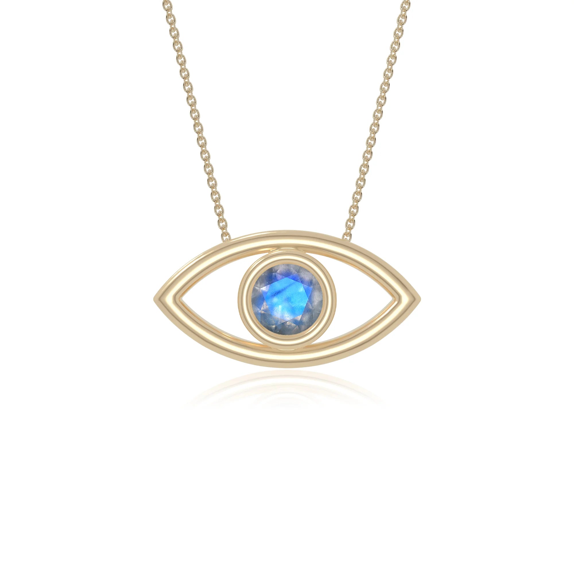 natural labradorite evil eye necklaces in yellow gold vermeil 