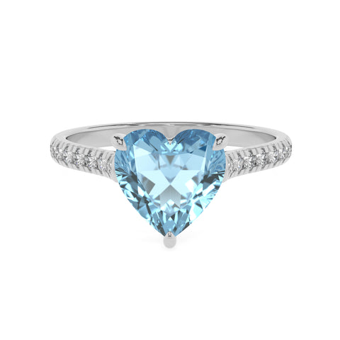 lab grown aquamarine heart half eterity solitaire engagement ring