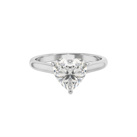 lab grown moissanite heart solitaire engagement ring