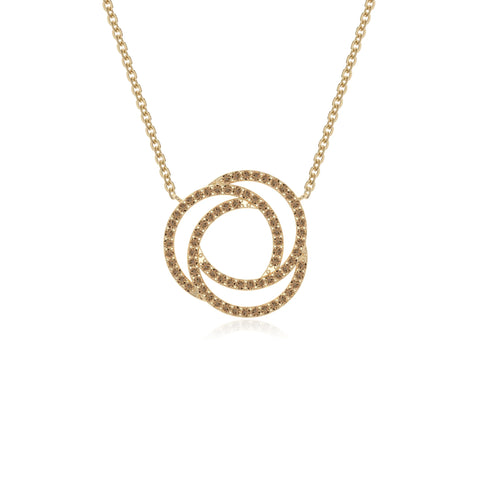 natural citrine infinity love knot necklaces in yellow gold vermeil 