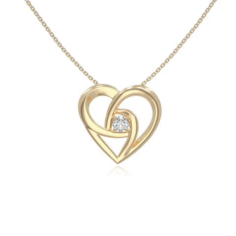 moissanite floral heart necklaces in yellow gold vermeil 