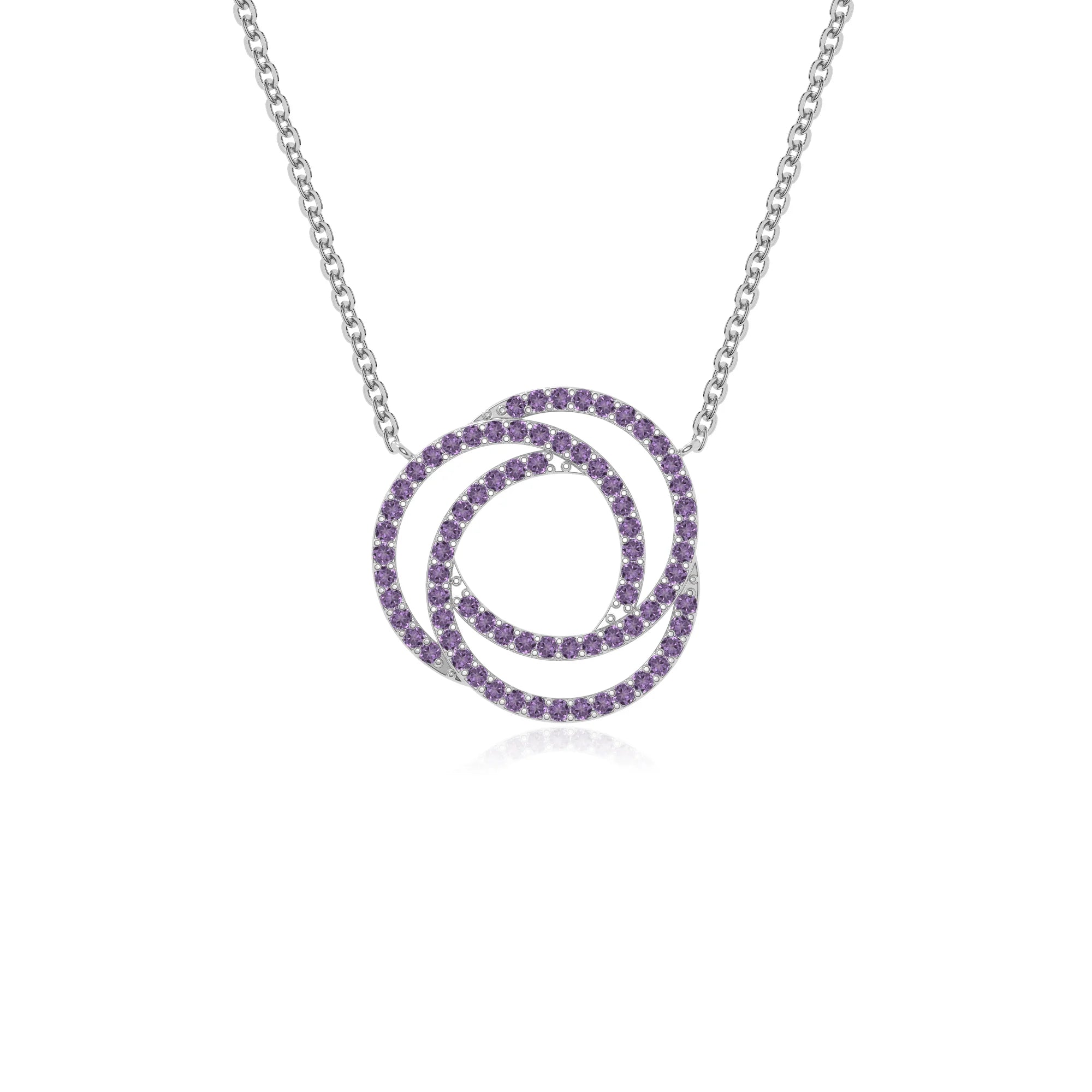 natural amethyst infinity love knot necklaces in sterling silver 